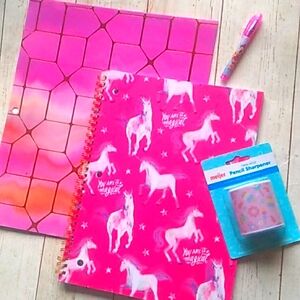 Pink unicorn SCHOOL SUPPLY  BUNDLE
